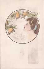 Beautiful Woman Art Nouveau Postcard 1910's picture