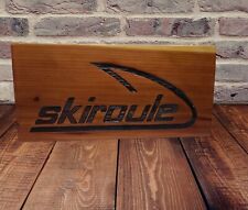 Engraved Wood Skiroule Snowmobile Red Cedar Rustic Handmade Sign picture