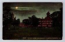 Normal IL-Illinois, Night View, Moon, University Campus Vintage Postcard picture