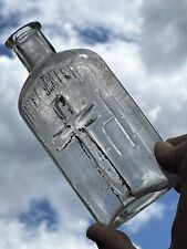 Beautiful Antique Holy Water Bottle IHS Gold Paint Circa 1890s picture