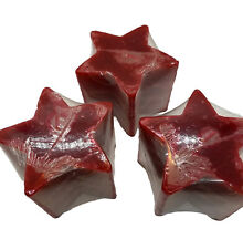 Candle Vintage wax Peir One Single Wick Red star candles x3 picture