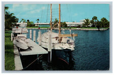 Punta Gorda Isles FL Postcard Sailboat Boat Dock Roviana Chrome picture