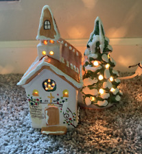 Vintage 1976 Dept 56 Snow Village Lighted Wayside Chapel Church Corner chipped picture