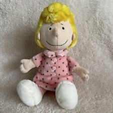 Vintage Peanuts Sally Stuffed Plush 13” Doll Pink Dress Charlie Brown Sister Toy picture