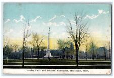c1910's Hackley Park And Soldiers Monument Muskegon Michigan MI Antique Postcard picture