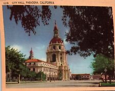 Pasadena CA California City Hall Linen Vintage Postcard picture
