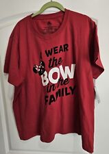 Disney Graphic T Shirt I Wear The Bow In The Family Adult XXXL Minnie Mouse Red picture