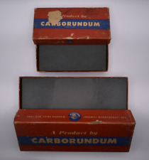 Sharpening Stones Carborundum Combination Grit #s 109 & 112 w/Boxes Lot of 2 VTG picture