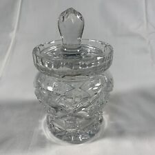 VTG Crystal Clear 24% Lead Crystal Lidded Jelly Condiment Jar Poland picture