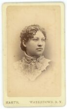 Antique CDV Circa 1870s Hart Beautiful Young Woman in Lace Dress Watertown, NY picture