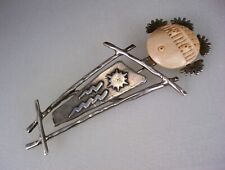 VINTAGE NATIVE AMERICAN STERLING SILVER PETROGLYPH KACHINA PIN BROOCH picture