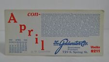 1925 The Goldwater Printers Co. Cardboard Calendar for April with *Con* Story picture