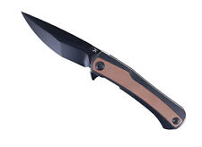 Kansept Kratos Folding Knife Ti/Brown Micarta Handle S35VN Plain Black K1024A8 picture