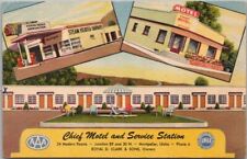 Montpelier, Idaho Postcard CHIEF MOTEL AND SERVICE STATION Highway 30 Roadside picture