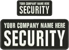 CUSTOM SECURITY EMBROIDERY PATCH 4X10 AND 2X5 HOOK ON BACK  BLK/WHITE picture
