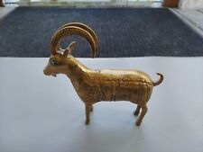 Vintage 1960s  Brass Persian Ram with Turquoise Blue Eyes Sculpture Figurine picture