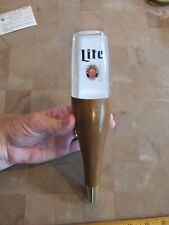 RARE Vintage MILLER LITE Wood &Acrylic Beer Tap Handle Pull NEW OLD STOCK MINT  picture