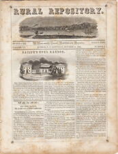 Rural Repository, Hudson, NY Vol XX No 5, October 21 1843 Antique Newspaper picture