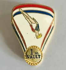 1st Vault Gymnastics Award Authentic Competition Pin Badge Rare Vintage (D8) picture