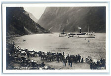 c1930's River View Naerofjorden Ved Gudvangen Norway RPPC Photo Postcard picture