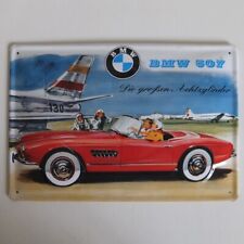 vintage BMW 507 stamped steel sign—11¾” x 7⅞