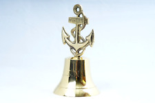 Vintage US NAVY Brass Bell USN Insignia Boat Anchor 6.5