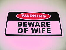 WARNING BEWARE OF WIFE Metal Sign 4 Rifle Pistol Gun Owner Home Security Warning picture