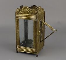 Antique Brass Foldable Travel Lantern - Candlestick 18th Century. picture