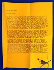 Vintage 1992 Birding West Marin San Francisco Bay Area CA Letter with Dan Murphy picture