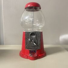 1985 Vintage Red CAROUSEL Gumball Machine Metal W/ Glass Globe EXCELLENT COND picture