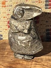 Vintage INTUIT Woman Carved Soapstone W. LUKE sculpture Aboriginal SIGNED picture
