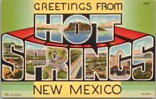 HOT SPRINGS (Truth or Consequences) New Mexico Large Letter Postcard Linen c1939 picture