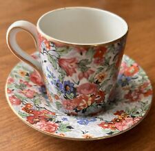 Vintage Lord Nelson Ware England MARINA Chintz Demitasse Cup & Saucer picture