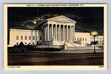 Washington DC, US Supreme Court Building By Night, Antique, Vintage Postcard picture