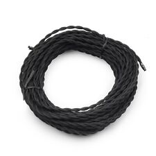 Supmart Black Twisted Cloth Covered Wire, 2-Conductor 18-Gauge Antique Indust... picture