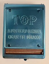 Vintage TOP Blue Metal Tin CIGARETTE ROLLER Perfectly Blended Tobacco NICE PAINT picture
