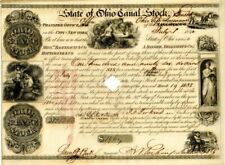 1840's dated State of Ohio Canal Stock - Gorgeous Bond - General Bonds picture