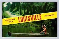 Louisville MS-Mississippi, General Banner Greetings, Antique Vintage Postcard picture