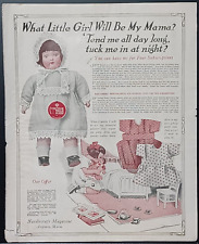 1925 Miss Rosy-Cheeks Doll Vintage Print Ad I can Talk Walk Sleep Little Girl picture