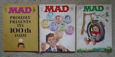 MAD Magazine Lot Of 3 #s 100, 122 & 134, 1966-1970 picture