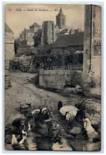 c1950's Horse Carriage Women Doing Laundry Bords Du Guilloul Dol Postcard picture