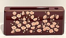 Vintage from the 1980’s lovely Otagiri Lacquered Desk Organizer Plum Blossoms picture