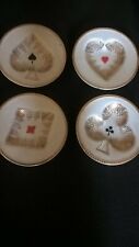 Vintage Set of 4 Gold rimmed and detailed Card Plates  picture