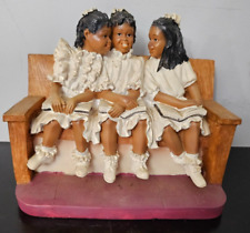 3 Girls Sitting On A Pew Figurine Religious The Church Collection picture
