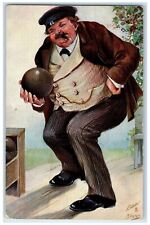 c1910's Man Cigarette Playing Bowling Oilette Tuck's Posted Antique Postcard picture