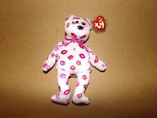 Ty Beanie Babies MWMT -KISSY White Bear With Red & Pink Kisses picture