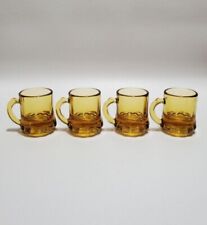 Vintage Federal Glass Co, Amber Shot Glasses, Mini Mugs,set of 4. picture