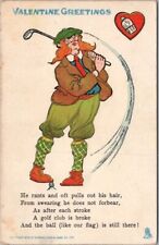 Vintage VINEGAR VALENTINE Comic Postcard Scottish Golfer / Golf - TUCK'S c1910 picture