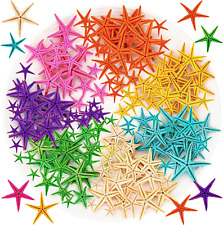 100PCS Small Starfish, 7 Colors Flat Mini Starfish, Colorful Decorative DIY Tiny picture