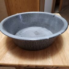 Vintage 9.5 Inch Graniteware Gray Enamelware Washbasin picture